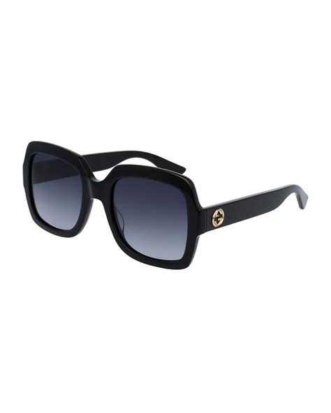 gucci black oversized rectangular sunglasses|gucci black rectangular sunglasses.